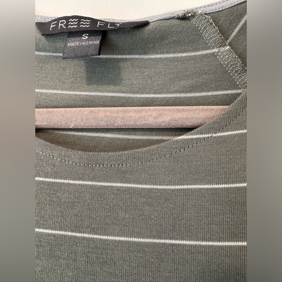 Free Fly Apparel Bamboo Dockside Dress in Sagebrush/White Stripe, size Small - Picture 7 of 8